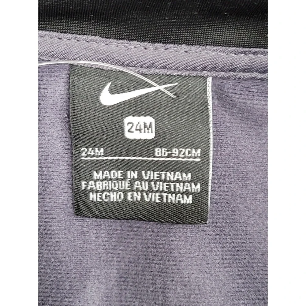 NWT Nike Track Jacket Baby Toddler 24M Black Gray White Full Zip Top Only